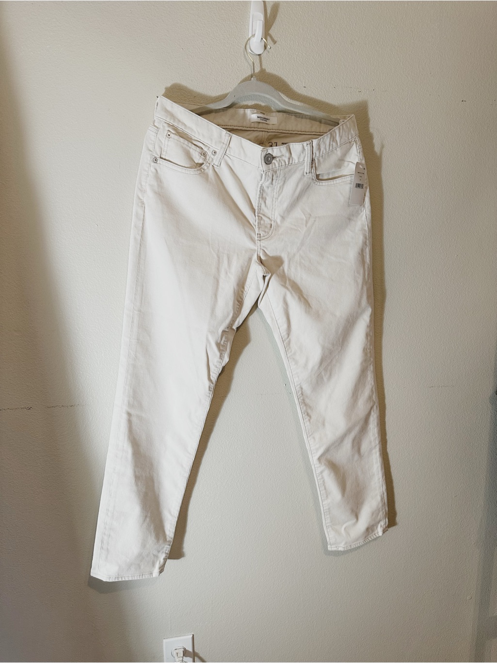 Moussy White Ankle Cropped Jeans